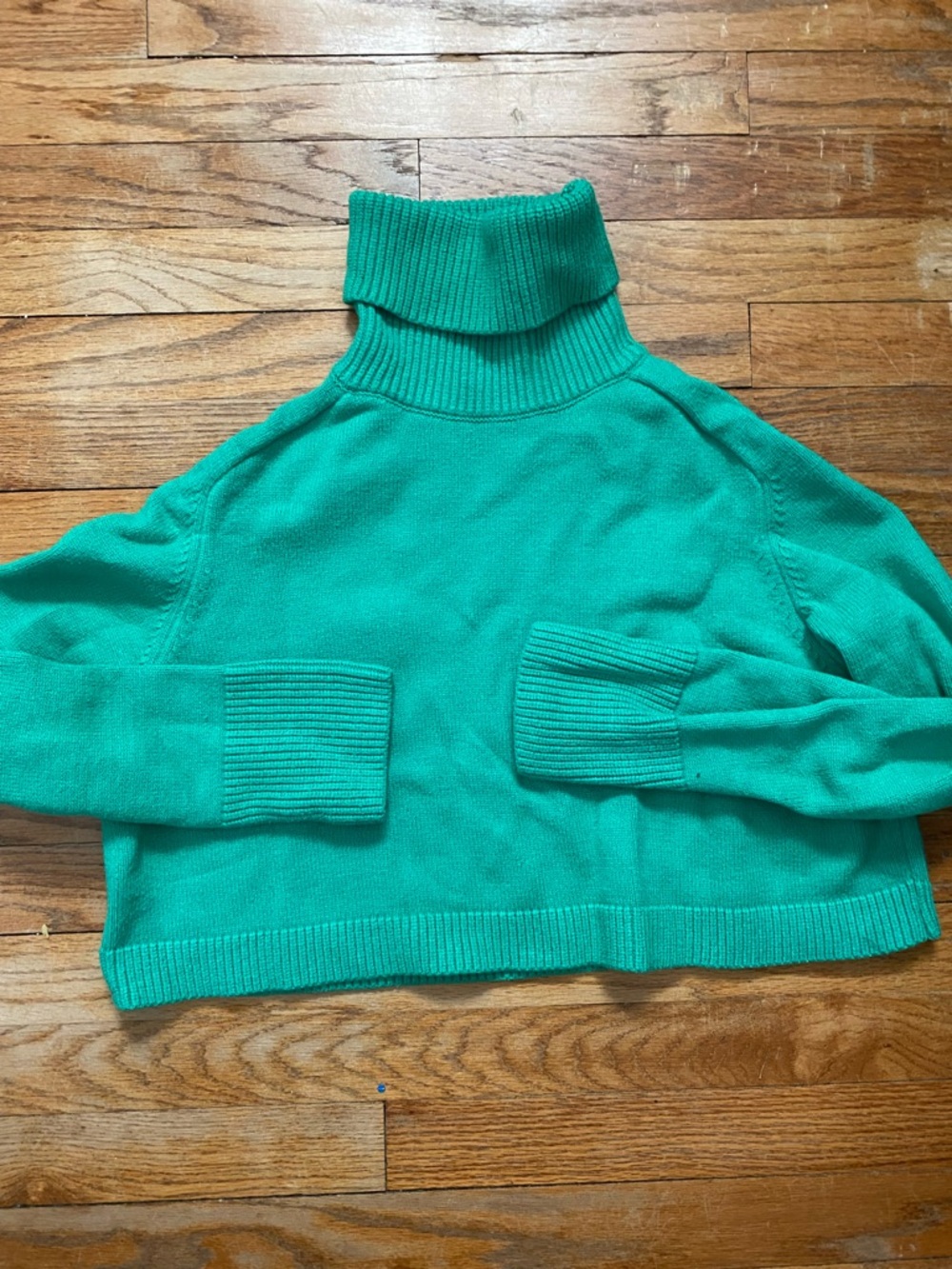 Zara Women’s Green Knit Cropped Turtleneck size Medium